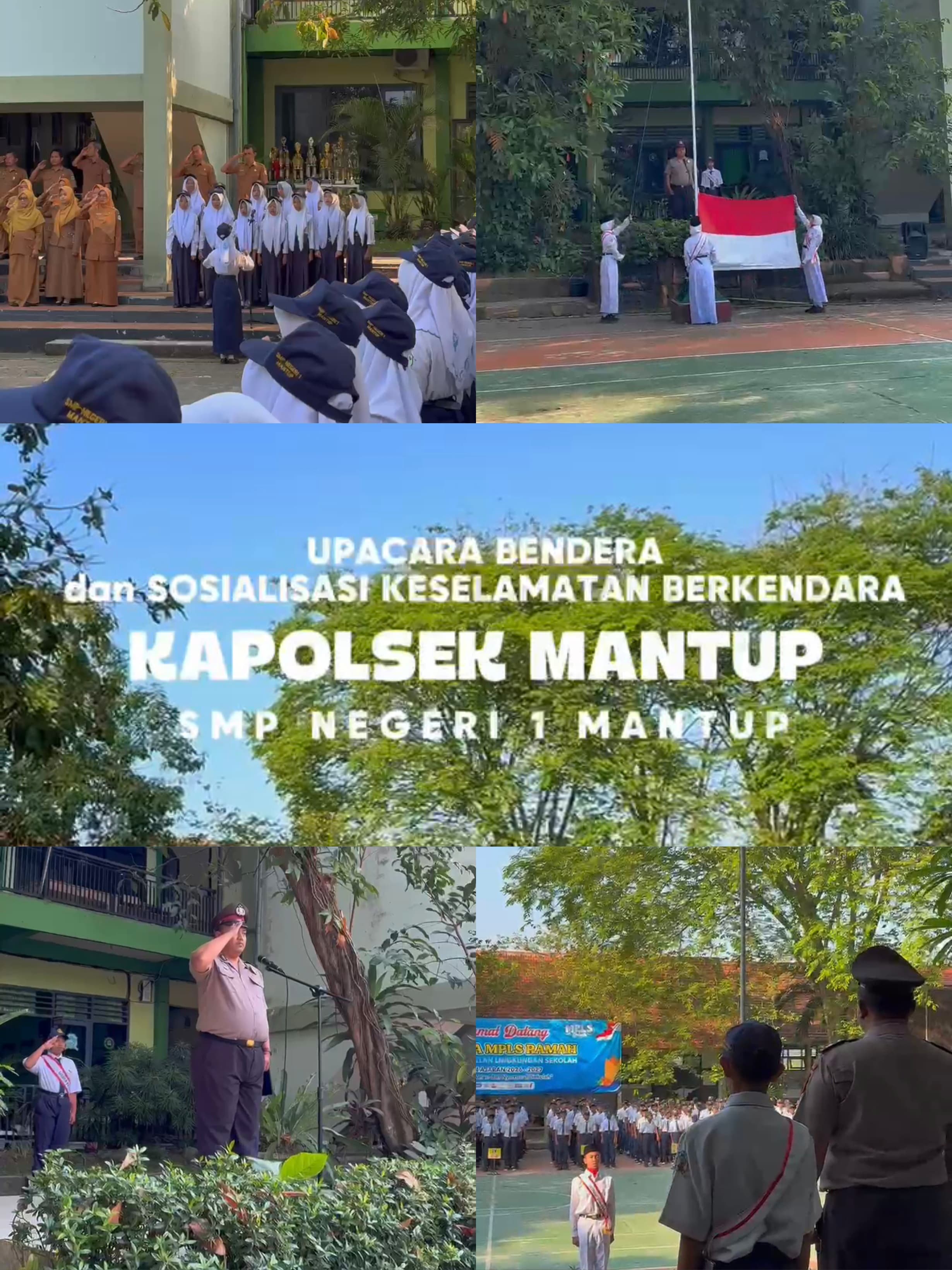 Upacara Bendera dan Sosialisasi Keselamatan Berkendara Bersama Polsek Mantup di SMP Negeri 1 Mantup