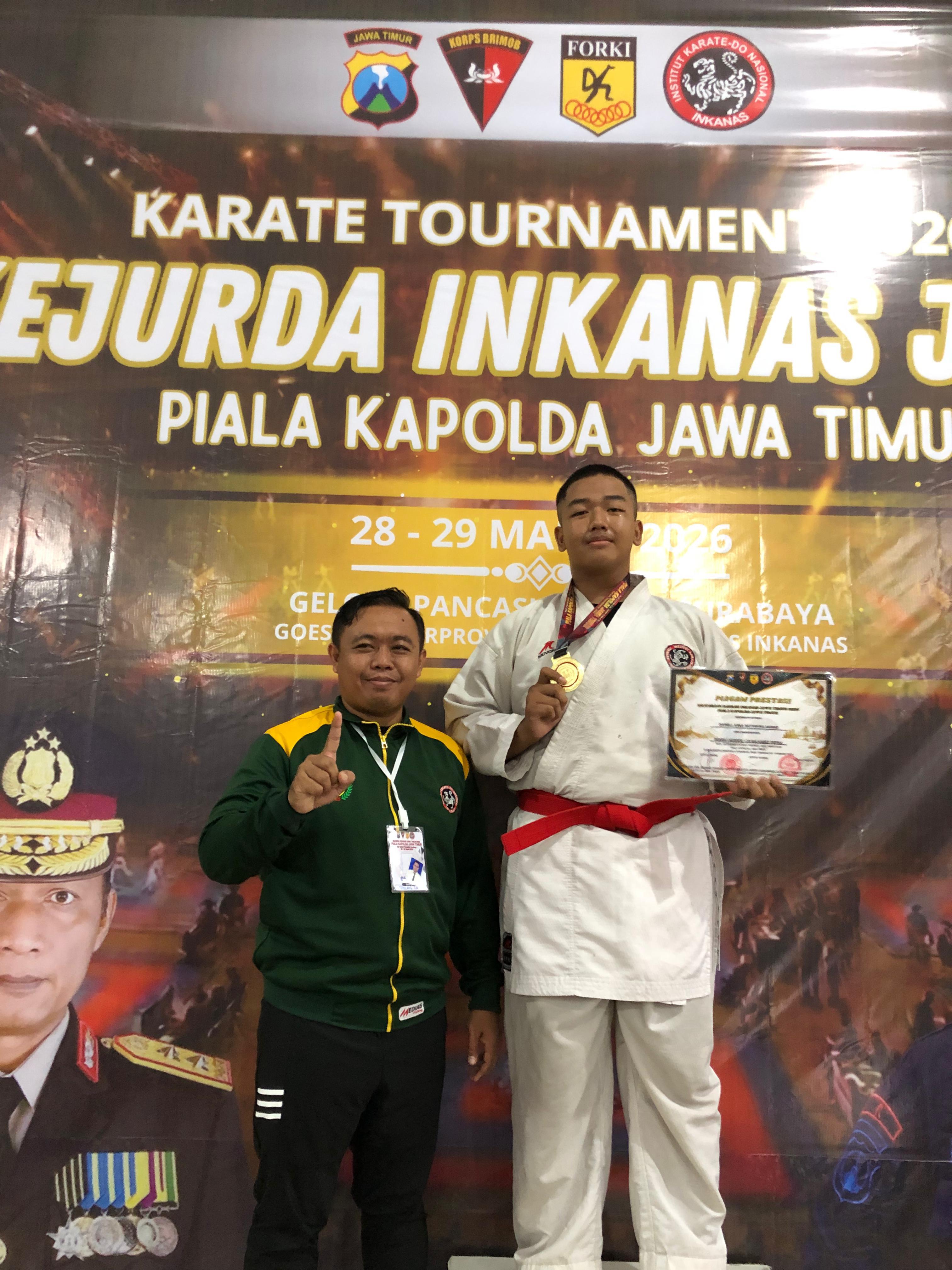 DARELL AZKA JUARA 1 KARATE KEJURDA INKANAS PIALA KAPOLDA JATIM 2026