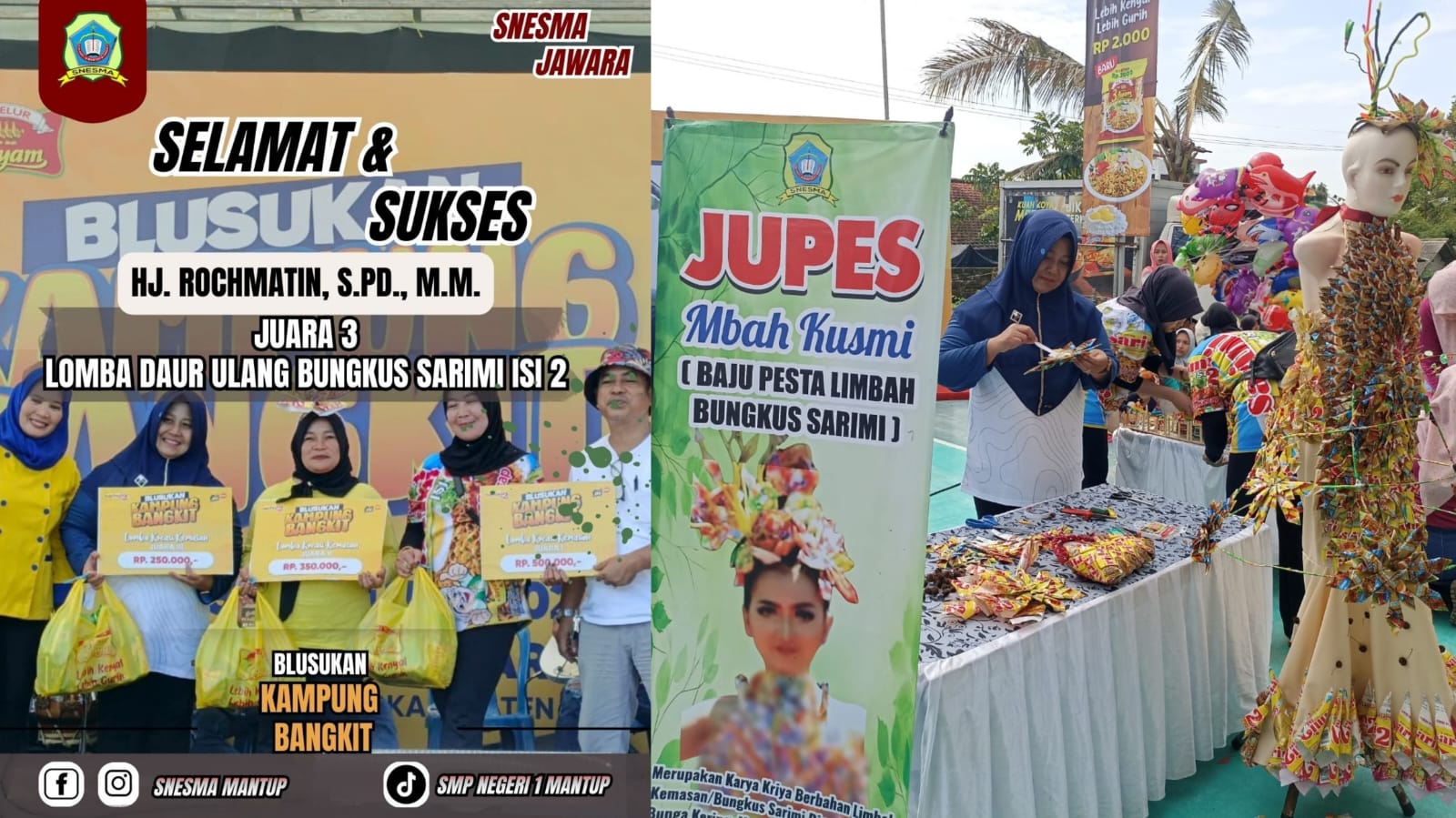 Inspiratif! Guru SMP Negeri 1 Mantup Juara 3 Lomba Daur Ulang Limbah pada Acara Blusukan Kampung Bangkit JTV